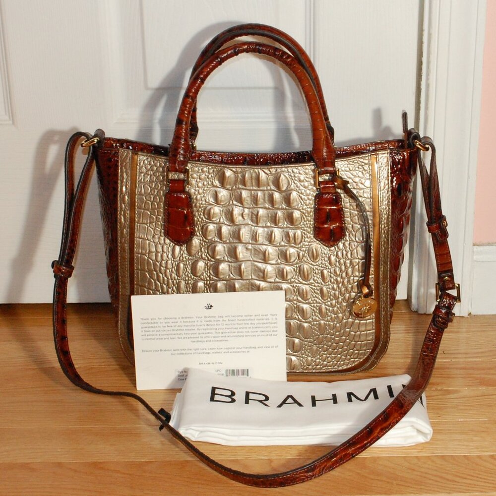 Rare Brahmin Small Lena Satchel Rose Gold Provence